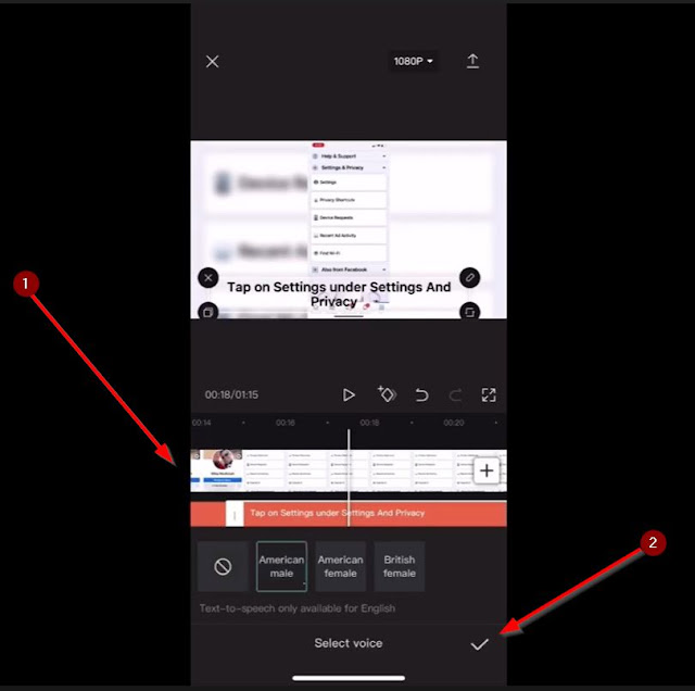 cara pilih suara google di aplikasi capcut