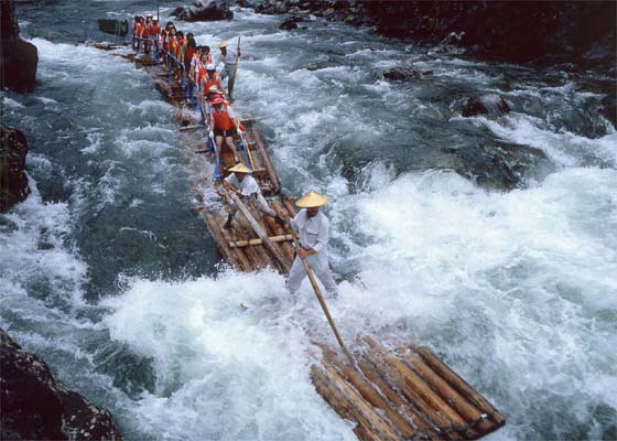 GriyaWisata.com - Ingin merasakan rafting dengan cara baru? Mungkin wisata di sungai Kitayama, Jepang ini menggunakan rakit kayu ini dapat dijajal.