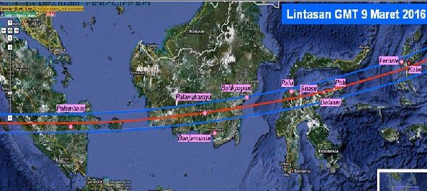 GriyaWisata.Com - Menurut Lembaga Penerbangan dan Antariksa Nasional (LAPAN), setidaknya ada 11 wilayah provinsi di Indonesia yang akan menikmati keindahan Gerhana Matahari Total (GMT) pada 9 Maret 2016. Dan waktu serta durasi terjadinya GMT pada setiap daerah yang dilintasi pun akan berbeda.