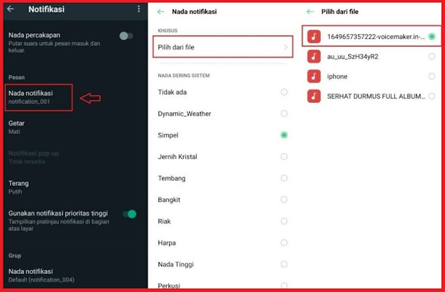 proses langkah pasang nada dering hero mobile legends di whatsapp dengan mudah